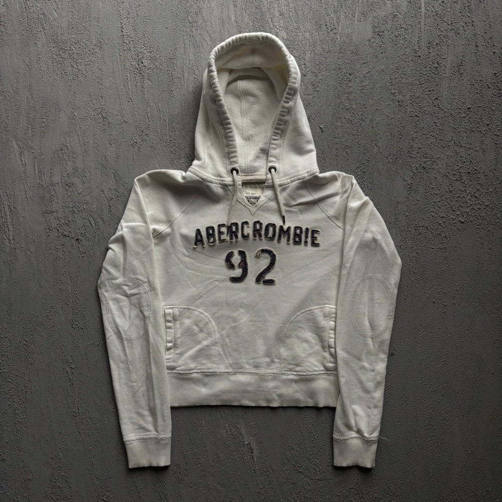 Vintage Abercrombie & Fitch Hoodie Womens Small White 2000s